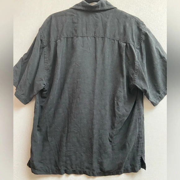Tommy Bahama black silk shirt sleeve button shirt Sz L - Picture 2 of 8